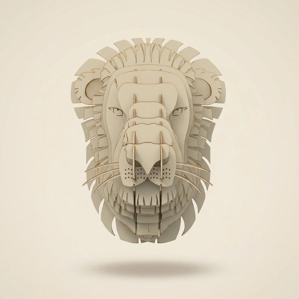Cabeza de león 3D decorativa para pared