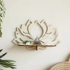 Repisa flotante en forma de flor de loto en madera